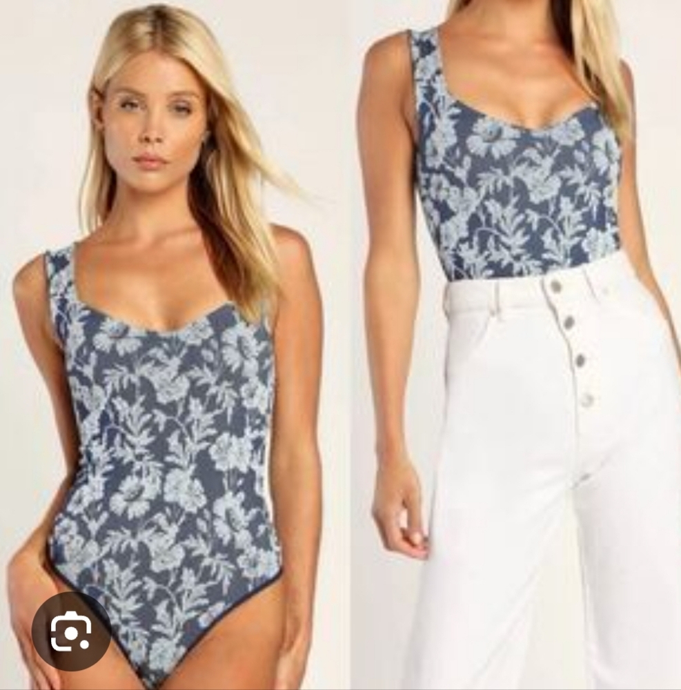 Floral Blue Bodysuit